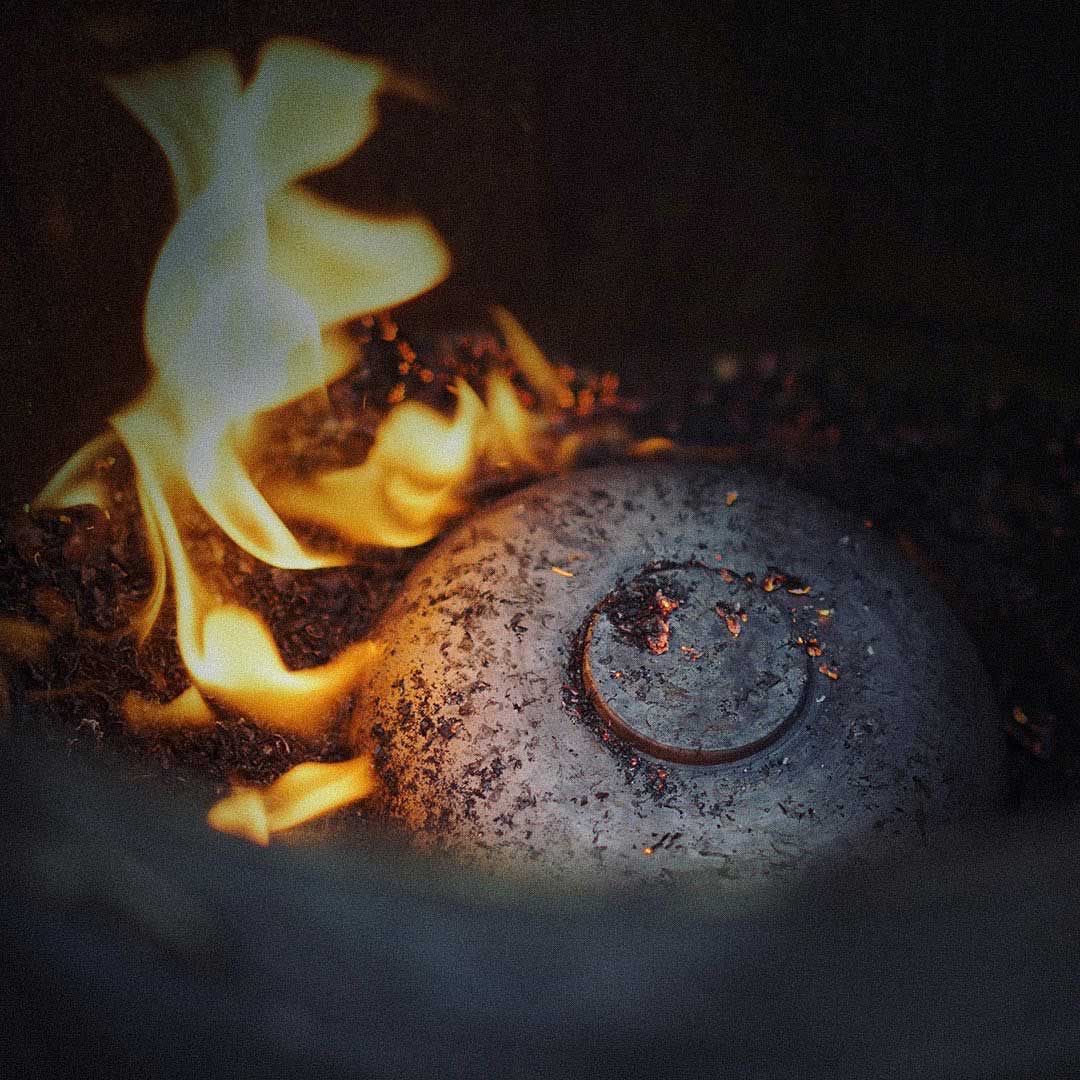 Raku Bowl in Fire